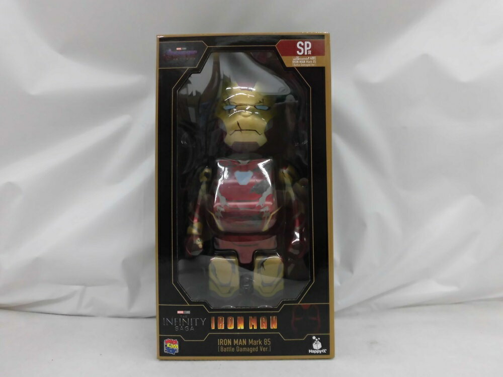 【中古】【未開封】BE＠RBRICK -ベアブリック- 400 アイアンマン Mark85(バトルダメージVer.) 「Happyくじ MARVEL Infinity SAGA 『IRON MAN』」 SP賞＜フィギュア＞（代引き不可）6355