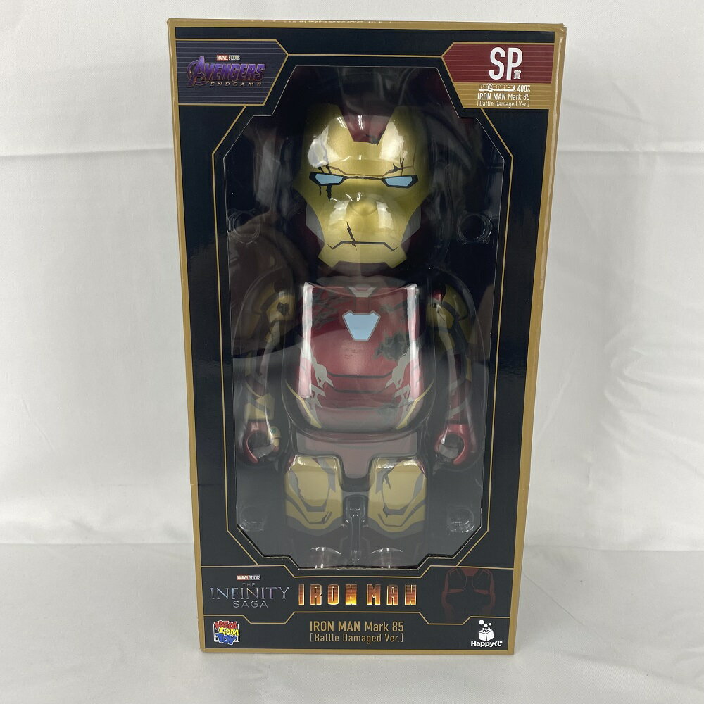 【中古】【未開封】BE＠RBRICK -ベアブリック- 400 アイアンマン Mark85(バトルダメージVer.) 「Happyくじ MARVEL Infinity SAGA 『IRON MAN』」 SP賞＜フィギュア＞（代引き不可）6541