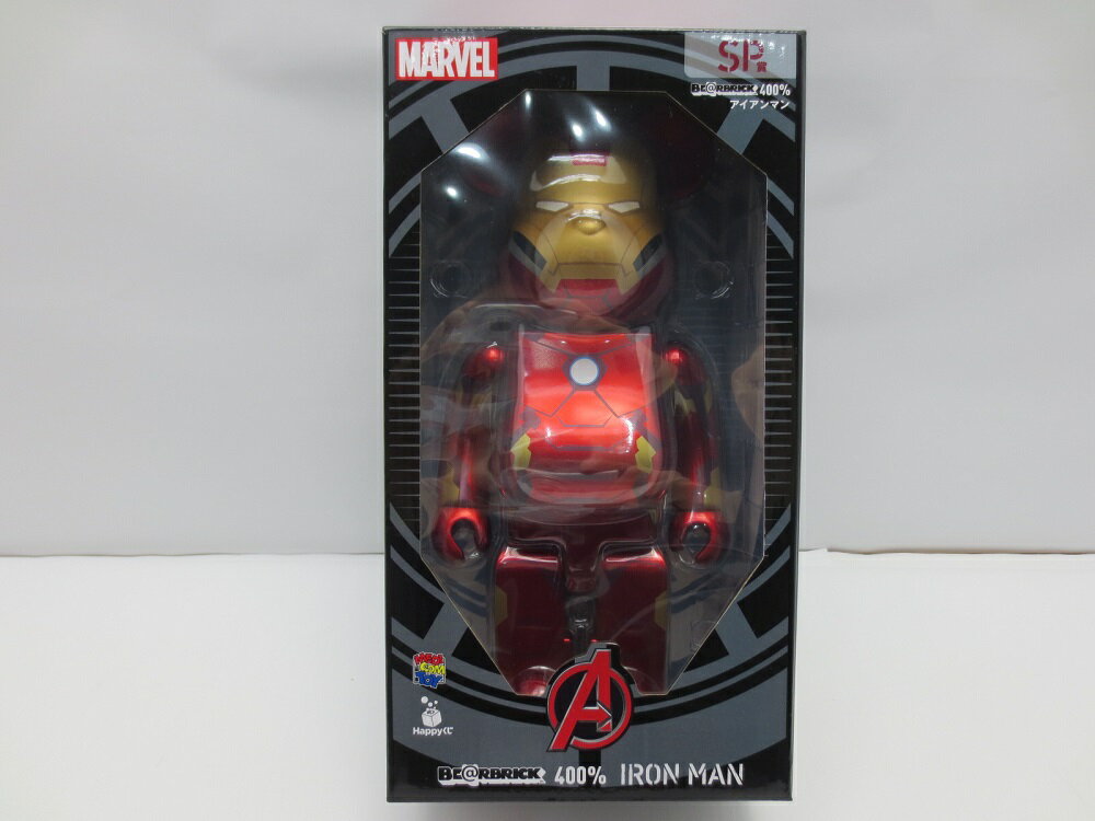 【中古】【開封品】BE＠RBRICK -ベアブリック- 400％ アイアンマン 「Happyくじ MARVEL BE＠RBRICK 2021」 SP賞＜フィギュア＞（代引き不可）6587