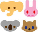 N42-019/ワンダーハウス/ダイ(抜型)/animals 動物アイコン セット
