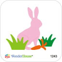 42-204_1243/ワンダーハウス/スポンジダイ(抜型)/rabbit bunny ウサギ うさぎ 兎(注意:白いスポンジ部分は剥がさずご使用下さい)