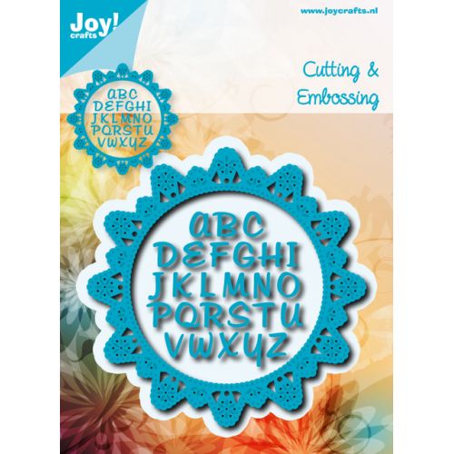 6002-0929/ジョイ・クラフツ/ダイ(抜型)/Flower Circle blue with Alphabet フラワー 花 サークル アルファベット テキスト 6002-0929/ジョイ・クラフツ/ダイ(抜型)/Flower Circle blue with Alphabet フラワー 花 サークル アルファベット テキスト
