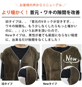 吸湿発熱 着る毛布【レギュラー】【袖なし】 NUKUMORE 軽量 衿なし 家事 電気代節約 保温 快適 汗を吸って暖かく 家事 育児 授乳アイテム 敬老に日 プレゼント 贈り物