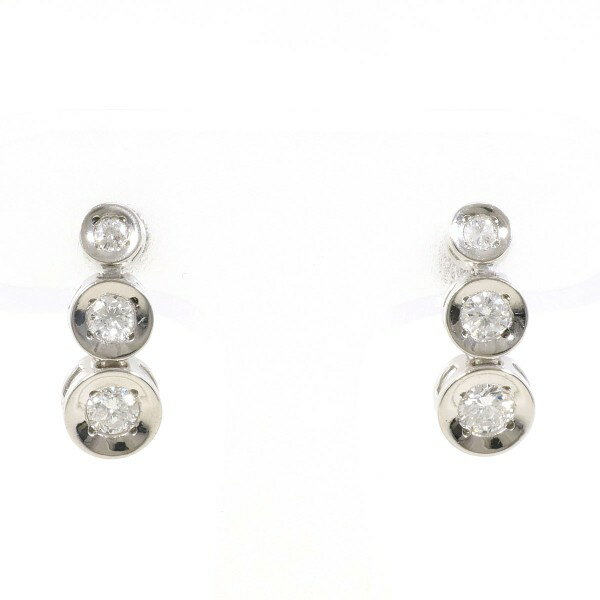 PT900 プラチナ イヤリング ダイヤ 0.25 ×2 総重量約3.3g ジュエリー 中古 送料無料 新品同様 【中古】..