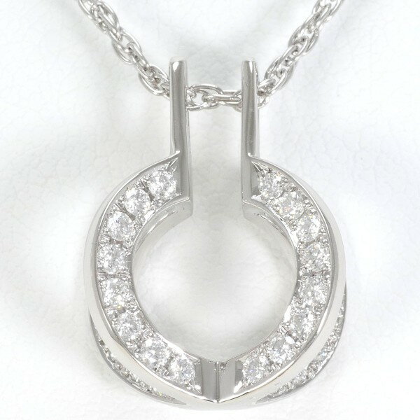 PT900 プラチナ PT850 ネックレス ダイヤ 0.47 カード鑑別書 総重量約7.5g 約40cm ジュエリー 中古 送料無料 新品同様 【中古】 ギフトラッピング無料