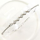 K18 18金 WG ホワイトゴールド ブレスレット ダイヤ 0.30 総重量約2.6g 約18.5cm ジュエリー 中古 送料無料 新品同様 【中古】【あす楽】 ギフトラッピング無料(4)