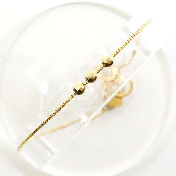 K18 18金 YG イエローゴールド アンクレット 総重量約1.6g 約24cm ジュエリー 中古 送料無料 新品同様 【中古】 ギフトラッピング無料