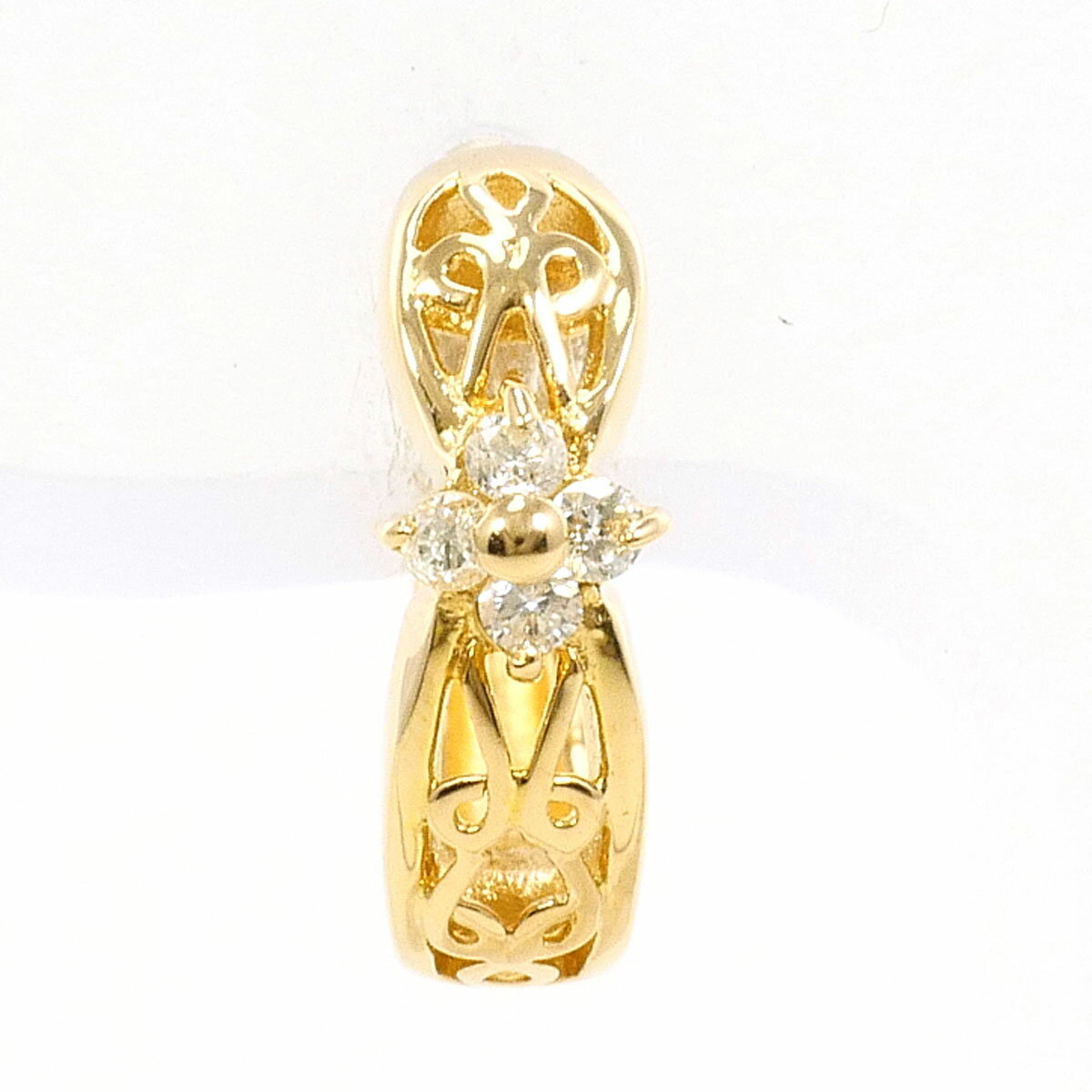 K18YG ピアス(片耳) ダイヤ 0.04ct 総重量約1.1g 送料無料 新品同様 【中古】(4)