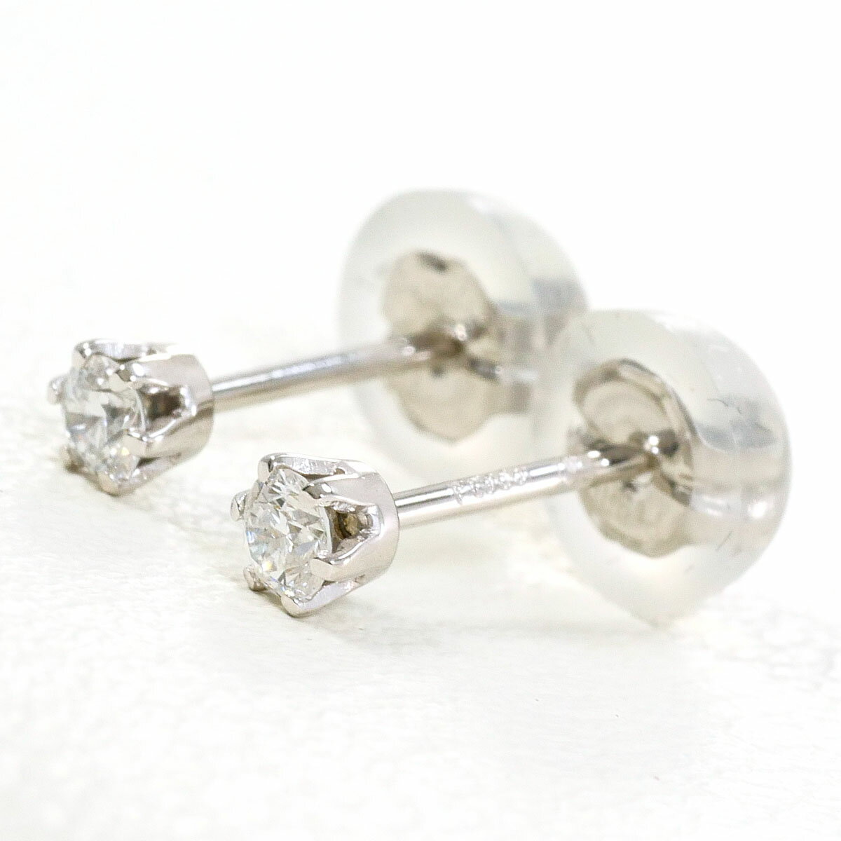 PT900/プラチナ ピアス ダイヤ 0.10ct 総重量約0.4g ジュエリー 送料無料 新品同様 【中古】 ギフトラッピング無料
