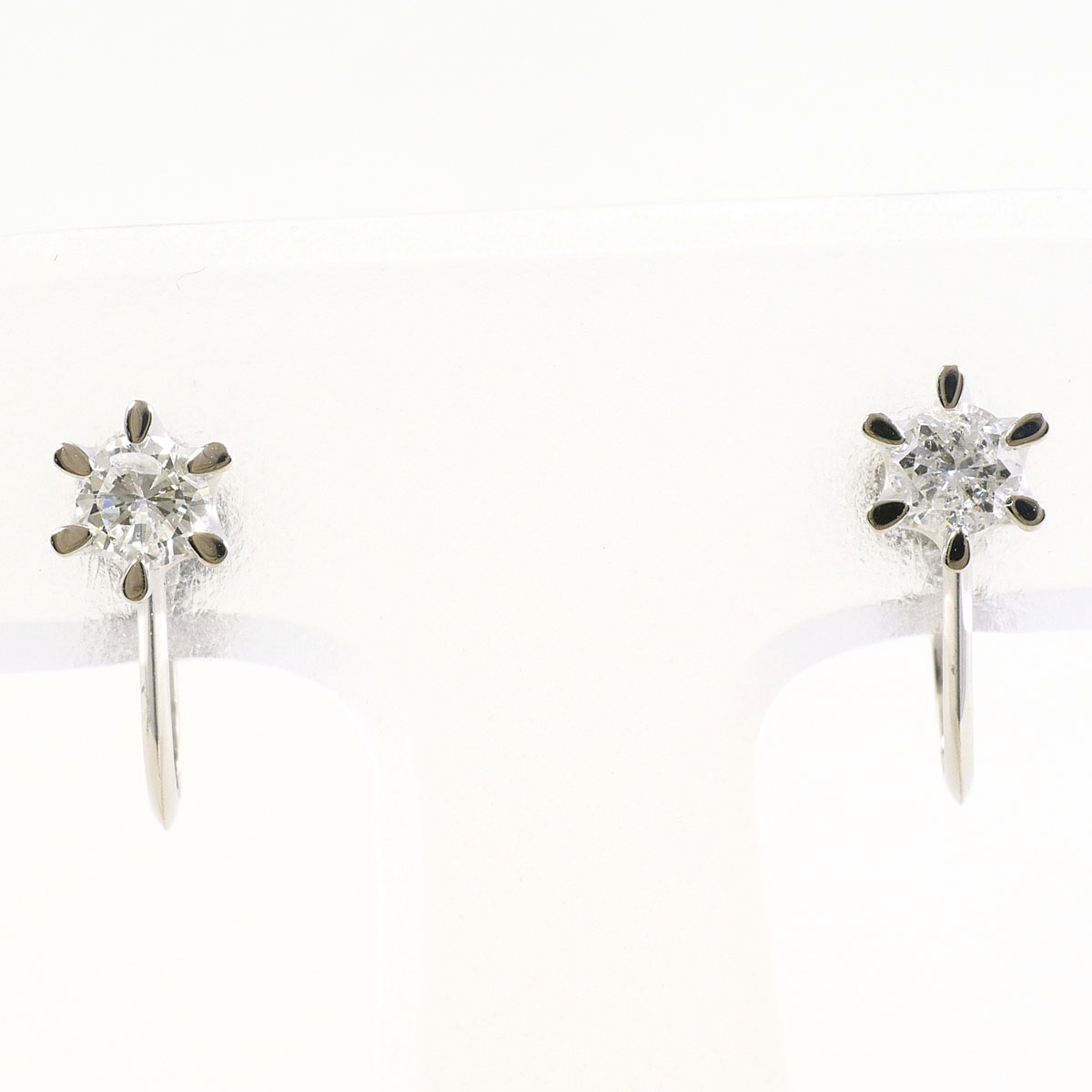 PT850/プラチナ イヤリング ダイヤ 0.18ct 総重量約1.9g ジュエリー 送料無料 新品同様 【中古】 ギフトラッピング無料
