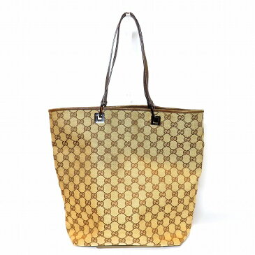グッチ GUCCI 31243 GG柄 キャンバス ベージュ ブラウン バッグ トートバッグ レディース 送料無料 【中古】【あす楽】