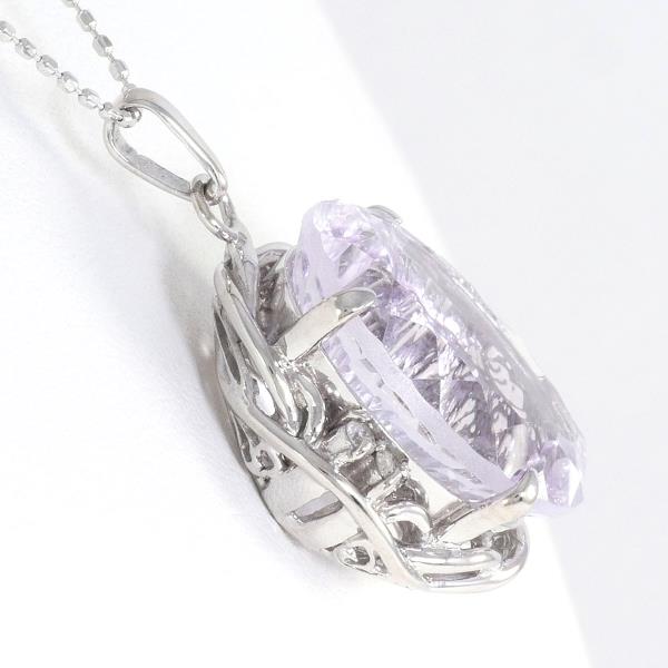 最安値通販 K18 18金 WG ホワイトゴールド ネックレス アメジスト 10.00 ダイヤ 0.06 総重量約8.2g 約45cm ジュエリー 中古 送料無料 新品同様 ギフトラッピング無料:ワンダープライス 店 即納好評