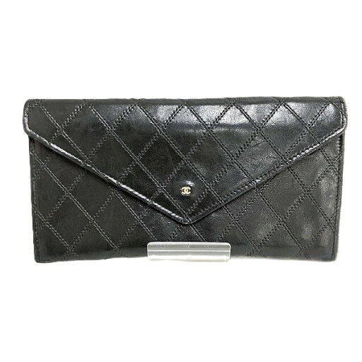 シャネル CHANEL ビコローレ ブラック ココマーク 長財布 レディース 送料無料 【中古】【あす楽】 シャネル CHANEL ビコローレ ブラック ココマーク 長財布 レディース 送料無料 【中古】【あす楽】