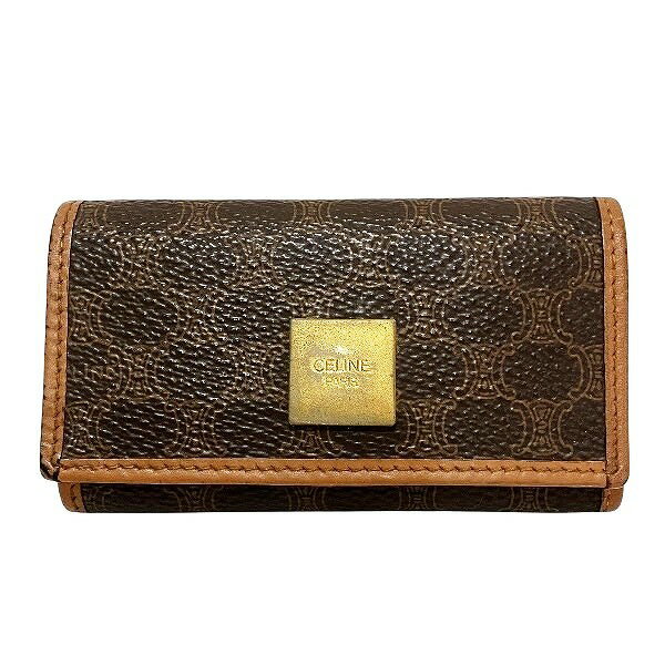 セリーヌ CELINE マカダム 6連 ブラウン PVC×レザー ブランド小物 キーケース レディース 送料無料 【中古】