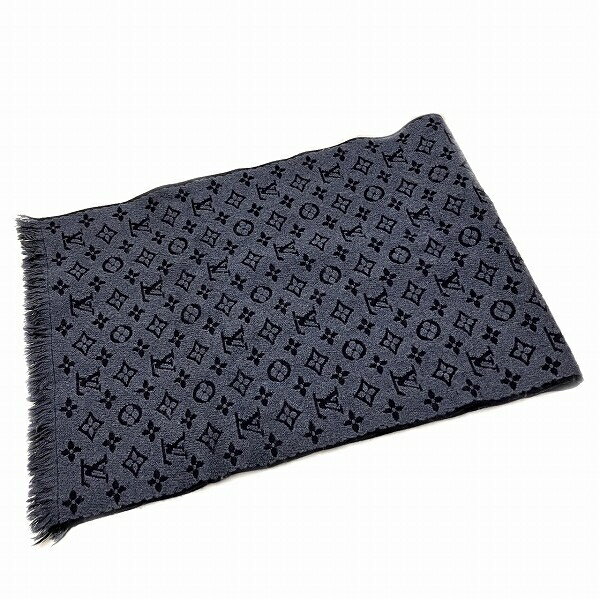 ルイヴィトン Louis Vuitton モノグラム エシャルプ ロゴ クラシック M78525 ブルーマリーヌ ブランド小物 マフラー ユニセックス 送料無料 【中古】【あす楽】