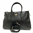 コーチ COACH 2Way ブラックレザー バッグ ハンドバッグ ショルダーバッグ ユニセックス 送料無料 【中古】【あす楽】(4)