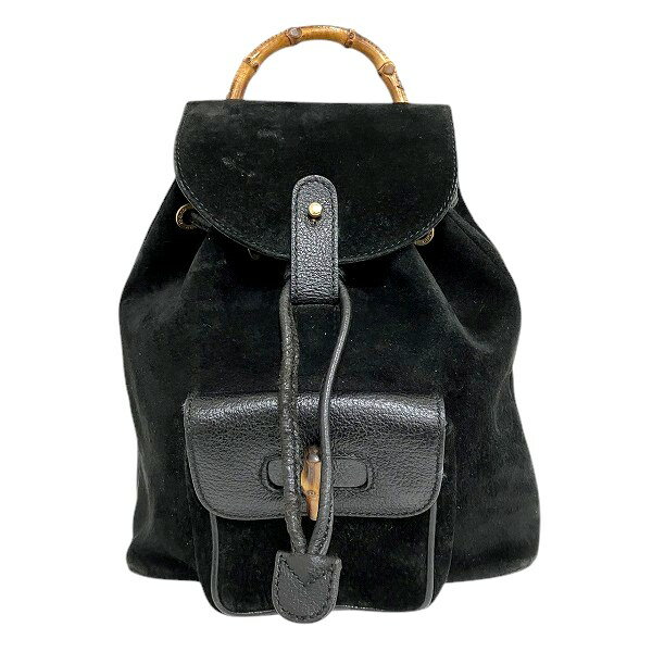グッチ GUCCI バンブー 003 1956 0030 スエード×レザー ブラック バッグ リュック レディース 送料無料 【中古】【あす楽】