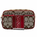コーチ COACH シグネチャー レッド ベージュ バッグ ウエストポーチ レディース 送料無料 【中古】【あす楽】