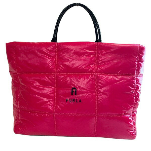 フルラ FURLA ピンク コットン ダウン バッグ ハンドバッグ レディース 送料無料 【中古】(4)
