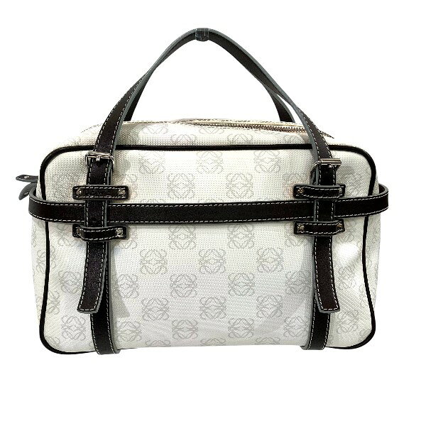 ロエベ LOEWE リピートアナグラム ホワイト バッグ ハンドバッグ レディース 送料無料 【中古】