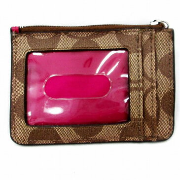 コーチ COACH コインケース PVC ブラウン×ピンク 小物 ★送料無料★【中古】【あす楽】
