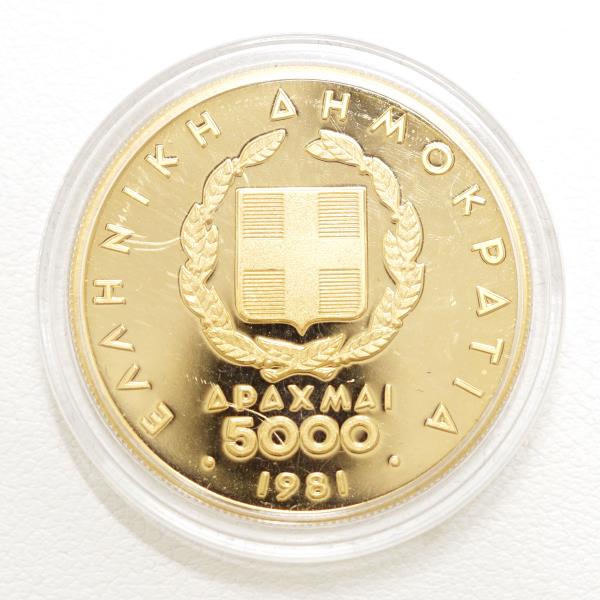 ギリシャ 5000ドラクマ コイン 金貨 K21.6YG 証