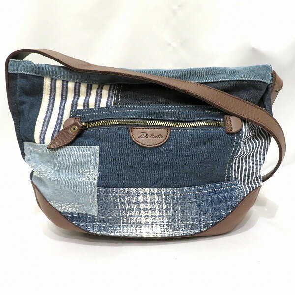 ダコタ パッチワーク デニム レザー バッグ ショルダーバッグ ユニセックス 送料無料 【中古】