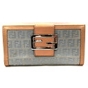 フェンディ FENDI ズッカ柄 2804-8M0032 Wホック 財布 長財布 レディース 送料無料 【中古】【あす楽】