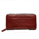 コーチ COACH シグネチャー CE551 2つ折り財布 型押しレザー レディース 送料無料 【中古】【あす楽】