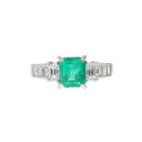 PT900エメラルドダイヤリング1.17/D0.699ct/#11/リング/Aランク/59【中古】
