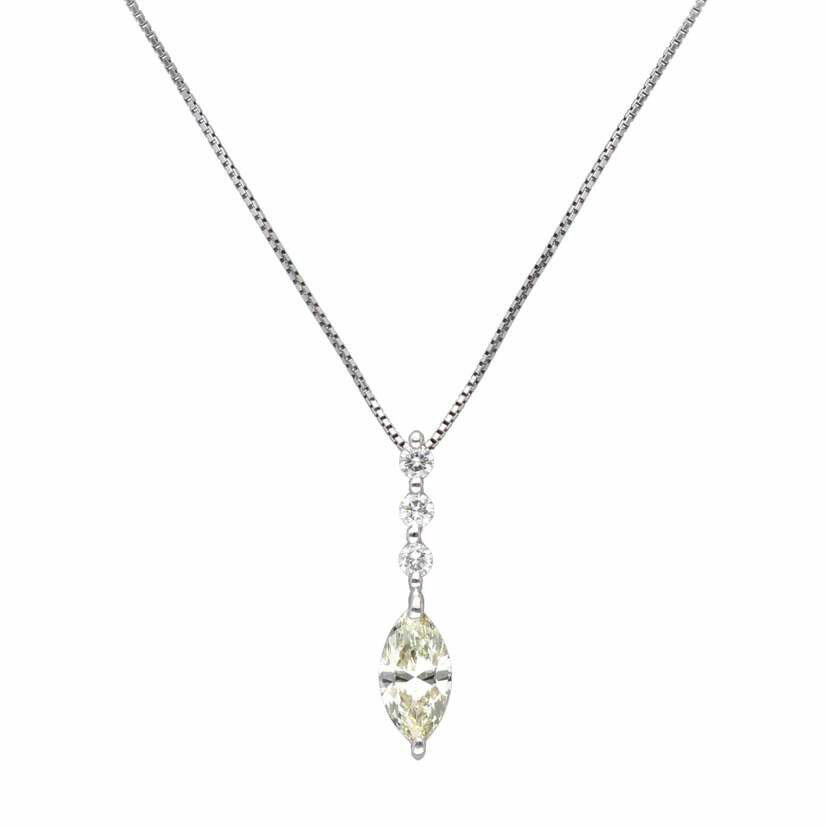PT900/850ダイヤネックレス1.013/0.18ct/ネックレス/Aランク/59【中古】