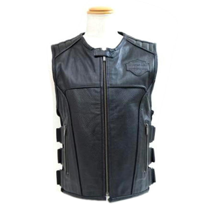 HARLEY DAVIDSON ハーレーダビッドソン/レザーVEST-SWAT/97108-12VM/S/メンズアウター/Aランク/71【中古】