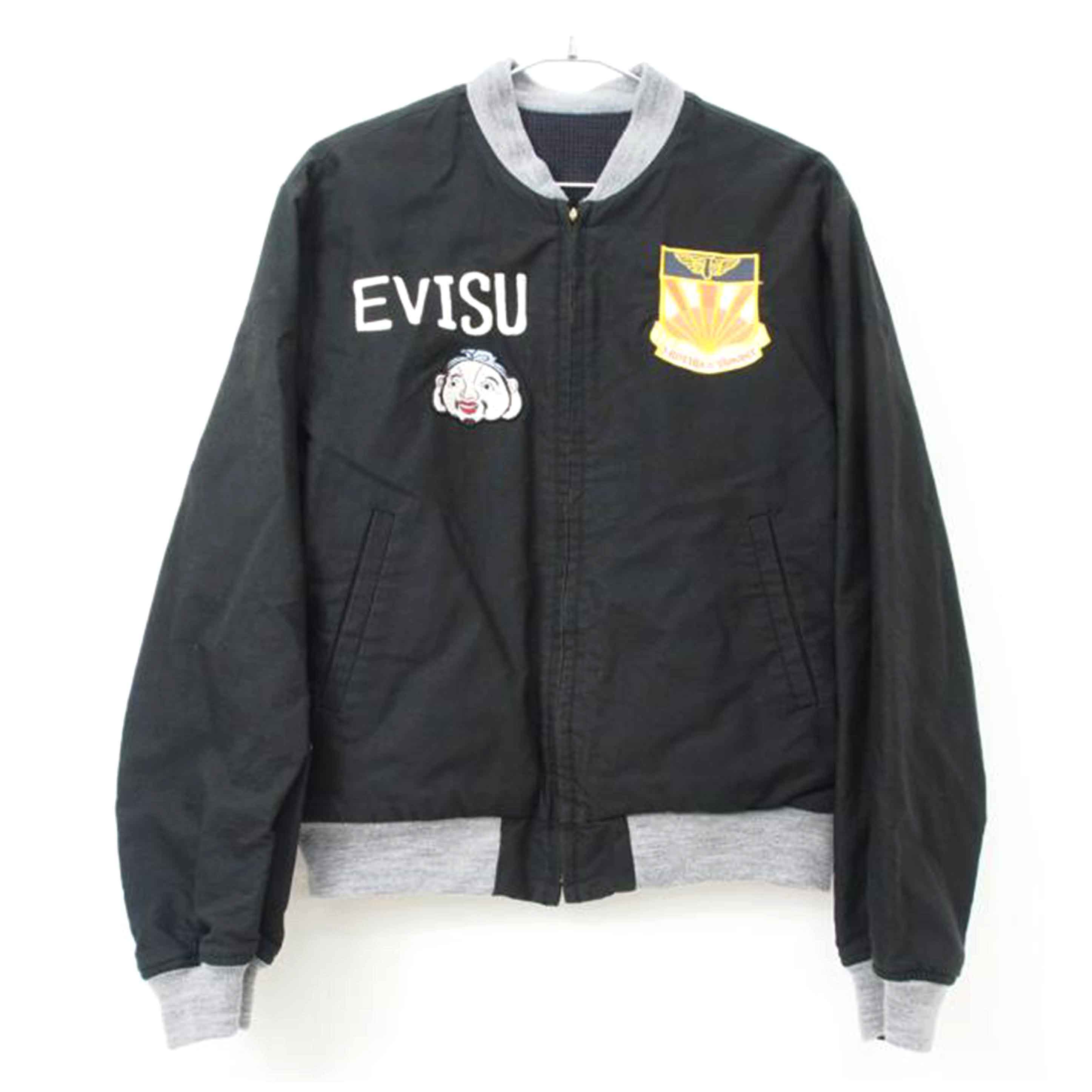 EVISU スカジャン ブラック グリーン ホワイト L EVISU スカジャン ブラック グリーン ホワイトL