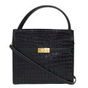 Tory Burch トリーバーチ 2WAY ショルダーバッグ クロコ型押シ/リー ラジウィル スモール ダブルバッグ/ブラック/61884/ブランドバック/Aランク/04【中古】