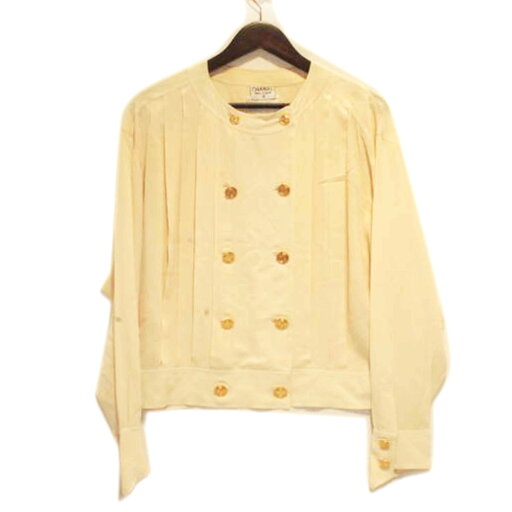 CHANEL シャネル/ビンテージタグGDボタンシャツジャケットシルク/42/シャネル/ABランク/92【中古】 CHANEL シャネル/ビンテージタグGDボタンシャツジャケットシルク/42/シャネル/ABランク/92【中古】
