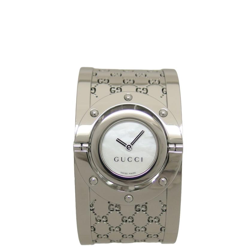 GUCCI グッチ/シェル文字盤 SS レディース/トワール/ワイドバングルウォッチ/クォーツ/YA ...