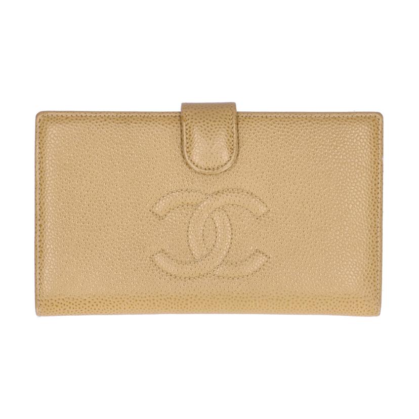 CHANEL シャネル/キャビアスキン二ツ折ガマ口長財布/748****/シャネル/ABランク/84【中古】