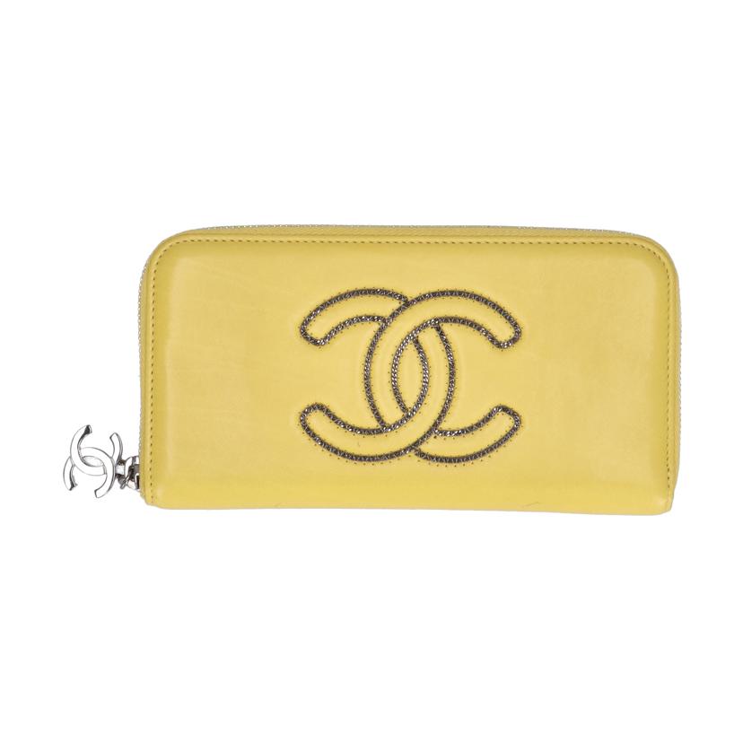 CHANEL シャネル/レザーラウンドジップ長財布/イエロー/113*****/シャネル/Aランク/85【中古】