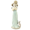 LLADRO リヤドロ 陶器 置物 人形 フィギュリン 少女 猫/少女ト猫/私ノコトモ忘レナイデ/5743/雑貨インテリア/Aランク/04【中古】