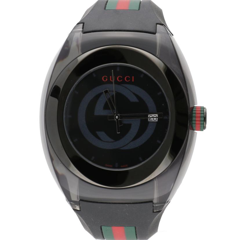 GUCCI グッチ/シンク・ブラック/メンズ/クオーツ/YA137107A/179*****/GUCCI/ABランク/75【中古】