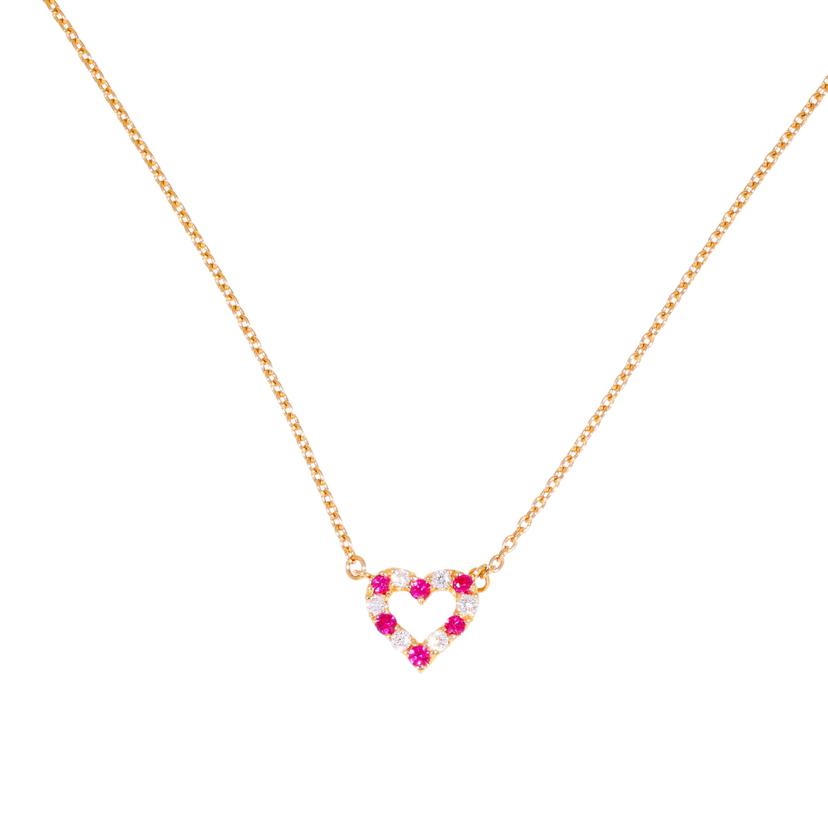 STAR JEWELRY スタージュエリー/Star.J K18 ダイヤ ルビー ネックレス/0.05/D0.05/ネックレス/Aランク/09【中古】