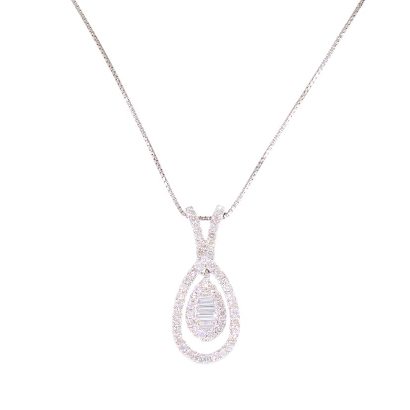 K18WGダイヤネックレス0.50ct/Aランク/78【中古】