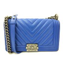 CHANEL シャネル/ボーイシャネルチェーンショルダー/青/SV金具/A67086/225*****/Aランク/88【中古】