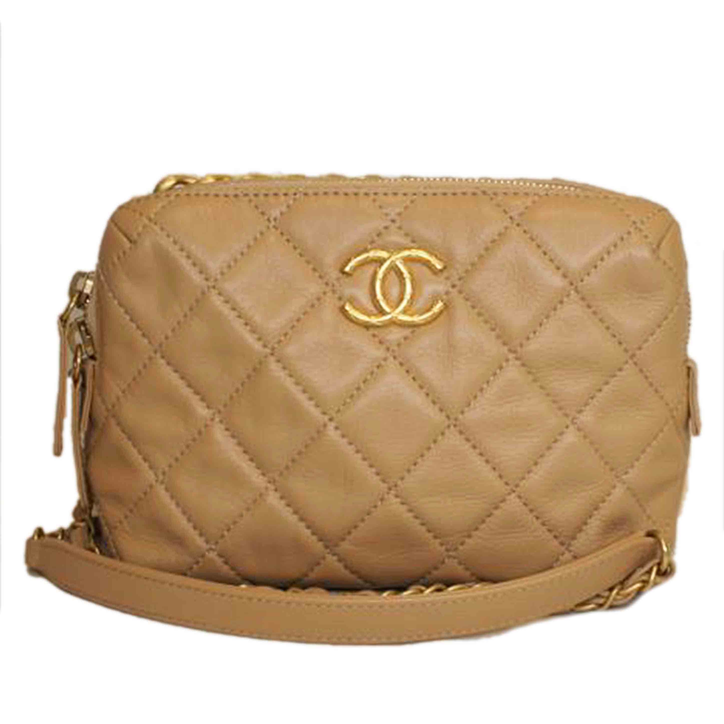 CHANEL シャネル/スモールボーリングバッグラムスキンベージュ/AS3230/P88*****/Aランク/92【中古】