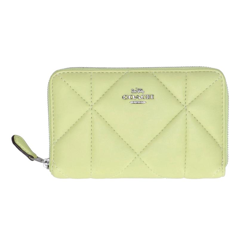 COACH コーチ/パフィー ダイヤモンド キルティング ジップウォレット ミディアムイエロー/CJ570 SVM97/Aランク/01【中古】