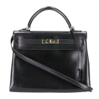 HERMES エルメス/ケリー32/ストラップあり/ノアール/SV金具/Bランク/93【中古】