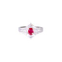 ◎PT900ルビーダイヤリング0.75/D0.73ct/Aランク/59【中古】