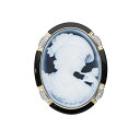 ◎K18/Pt900カメオダイヤペンダントトップ0.12ct/ABランク/59【中古】