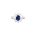 ◎Pt950サファイアダイヤリング1.421/D0.87ct /ABランク/59【中古】