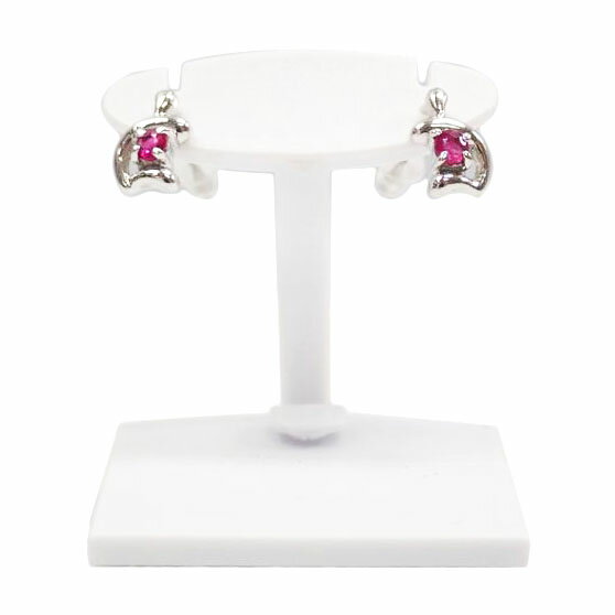 K18WGルビーピアス/ABランク/62【中古】